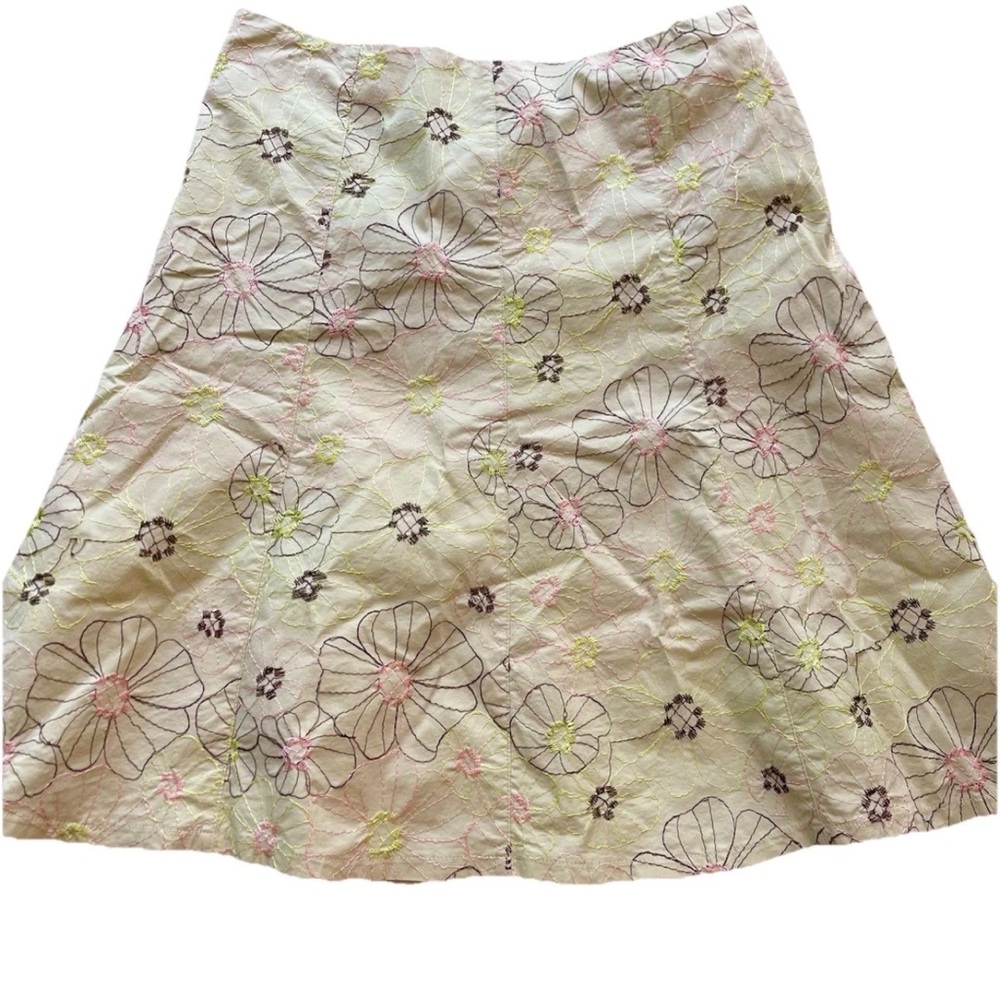 Autograph New York ladies Y2K pale green cotton stretch zip up A-line skirt SZ 8